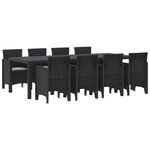 vidaXL Ensemble de Salle à Manger de 9 Pièces avec Coussins Anthracite