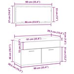 vidaXL Ensemble de mobilier de salle de bain 3 Pièces Chêne noir