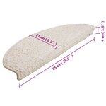 vidaXL Tapis d'escalier 15 Pièces blanc 65x21x4 cm