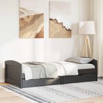 vidaXL Lit de jour avec 2 tiroirs sans matelas IRUN noir 90x200 cm