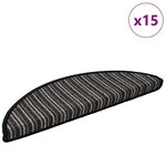 vidaXL Tapis d'escalier auto-adhésifs 15 Pièces Anthracite 56 x 17 x 3 cm
