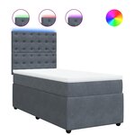 vidaXL Sommier à lattes de lit et matelas Gris foncé 80x200 cm Velours