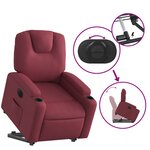 vidaXL Fauteuil inclinable électrique rouge bordeaux tissu