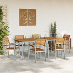 vidaXL Ensemble de salle à manger de jardin 7 pièces en bois d'acacia et métal