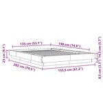 vidaXL Cadre de lit sans matelas chêne fumé 135x190 cm