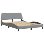 vidaXL Lit avec matelas Dover gris clair 140x190 cm tissu