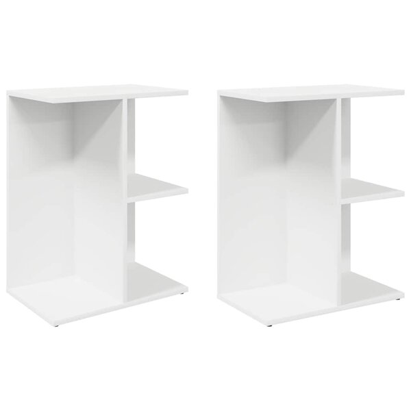 vidaXL Tables de chevet 2 Pièces blanc 46 5x29x61 cm bois d’ingénierie
