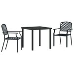 vidaXL Ensemble de salle à manger pour jardin 3 Pièces Anthracite