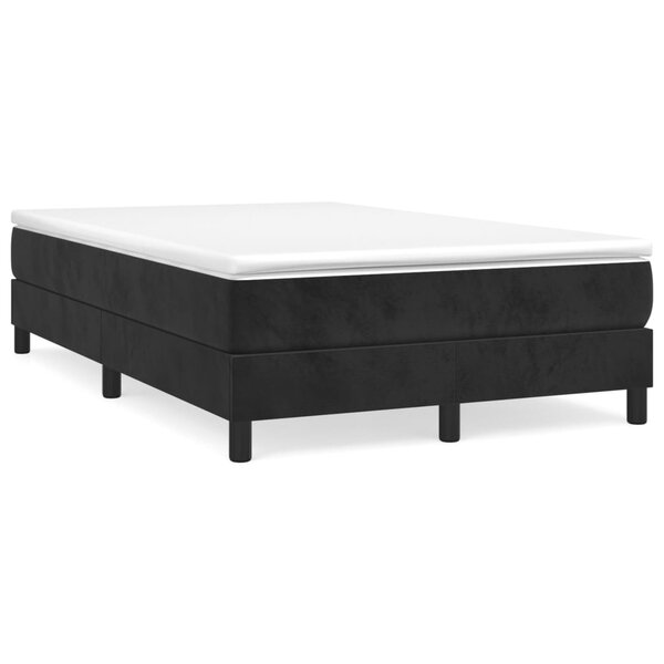 vidaXL Sommier à lattes de lit avec matelas Noir 120x200 cm Velours