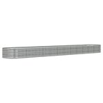 vidaXL Lit surélevé de jardin Acier enduit de poudre Argenté