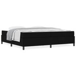 vidaXL Lit à ressorts Noir  Noir 200 x 200 cm Tissu  Bois Engineered