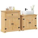 vidaXL Ensemble de meubles salle de bain 2 Pièces Corona bois pin massif