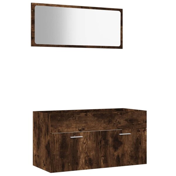 vidaXL Ensemble de meubles de salle de bain 2 Pièces Chêne fumé