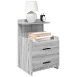vidaXL Table de chevet avec 2 tiroirs Gris Sonoma 40 x 36 5 x 62 cm