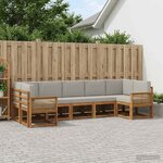 vidaXL Ensemble de canapés d'extérieur 7 pc Naturel et gris clair