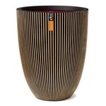 Capi Vase élégant Groove 46x58 cm Noir et doré