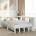 vidaXL Lit bibliothèque sans matelas blanc 120x190 cm bois pin massif