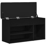 Banc de rangement vidaXL Chêne noir 80x30x45 cm Bois aggloméré