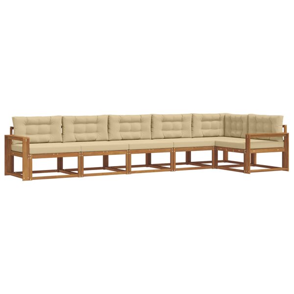 vidaXL Ensemble de canapés d'extérieur 6 pc Naturel et Beige