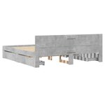 vidaXL Cadre de lit avec tête de lit sans matelas gris béton 180x200cm