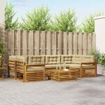 vidaXL Ensemble de canapés d'extérieur 7 Pièces Naturel et Beige