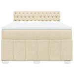 vidaXL Sommier à lattes de lit avec matelas Crème 140x200 cm Tissu