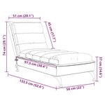 vidaXL Chaise longue de massage avec coussins gris clair tissu