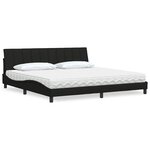 vidaXL Lit avec matelas noir 200x200 cm tissu