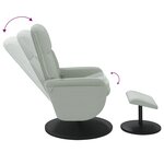 vidaXL Fauteuil inclinable de massage repose-pied gris clair velours