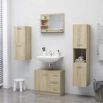 vidaXL Miroir de salle de bain chêne sonoma bois d’ingénierie