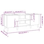 vidaXL Armoire à disques blanc brillant 121x38x48 cm bois d'ingénierie