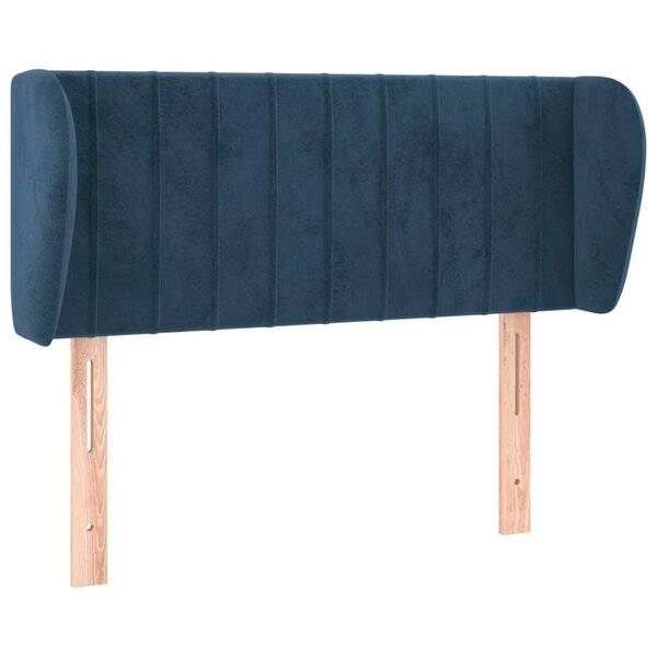 vidaXL Tête de lit avec oreilles Bleu foncé 103x23x78/88 cm Velours