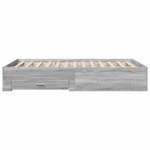 vidaXL Cadre de lit avec tiroirs sans matelas sonoma gris 135x190 cm