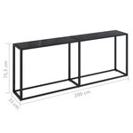 vidaXL Table console Noir 200x35x75 5 cm Verre trempé