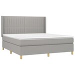 vidaXL Sommier à lattes de lit matelas LED Gris clair 160x200 cm Tissu