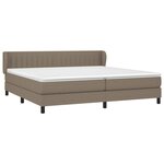 vidaXL Sommier à lattes de lit avec matelas Taupe 200x200 cm Tissu