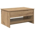 vidaXL Table basse chêne artisanal 80 x 50.5 x 41.5 cm