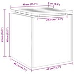 vidaXL Banc de jardin Argent 40 x 40 x 43 cm Acier inoxydable