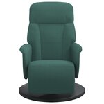 vidaXL Fauteuil inclinable avec repose-pied vert foncé velours