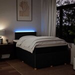 vidaXL Sommier à lattes de lit avec matelas noir 120x190 cm tissu