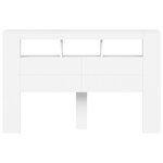 vidaXL Tête de lit à LED blanc 160x18 5x103 5 cm bois d'ingénierie
