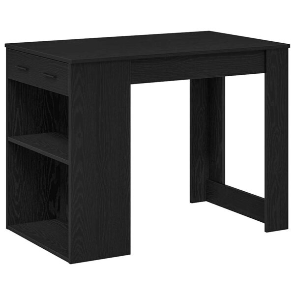 vidaXL Bureau avec tiroir et étagère chêne noir bois d'ingénierie