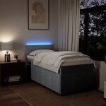 vidaXL Sommier à lattes de lit avec matelas gris clair 80x200 cm tissu