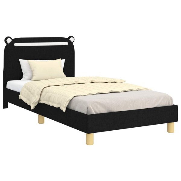 vidaXL Cadre de lit pour enfants avec tête de lit Noir 80 x 200 cm