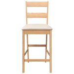 vidaXL Tabourets de bar avec coussins 2Pièces naturel bois massif d'hévéa