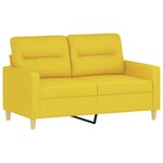 vidaXL Ensemble de canapés 2 Pièces avec coussins Jaune clair Tissu