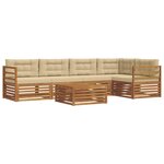 vidaXL Ensemble de canapés d'extérieur 6 Pièces Naturel et Beige