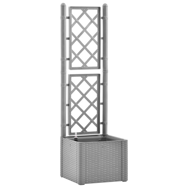 vidaXL Lit surélevé de jardin et treillis et système d'arrosage Gris