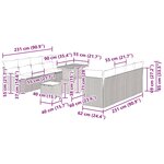 vidaXL Ensemble de canapé de jardin avec coussin 11 Pièces Noir et crème