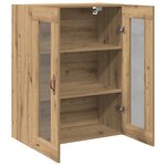 Armoire murale vidaXL avec portes en verre Chêne artisanal 69 5x34x90 cm